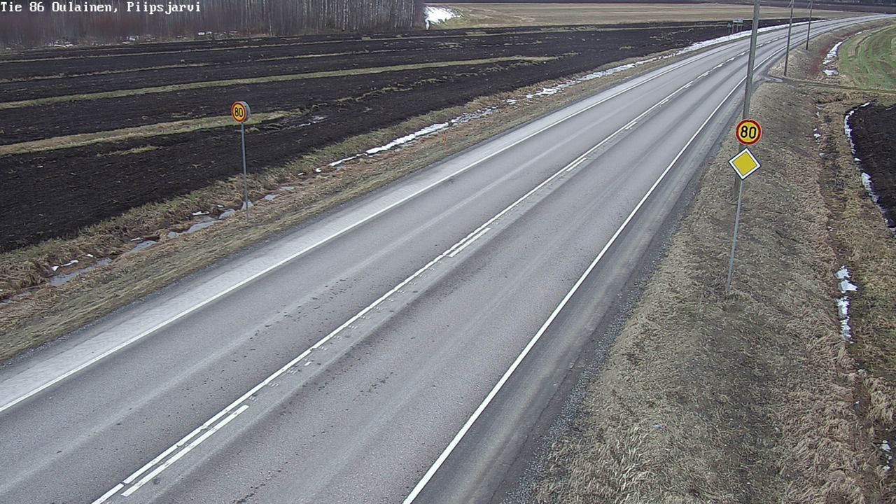 Weather Camera Image Väg 86 Oulais, Piipsjärvi, Oulainen, Pohjois-Pohjanmaa