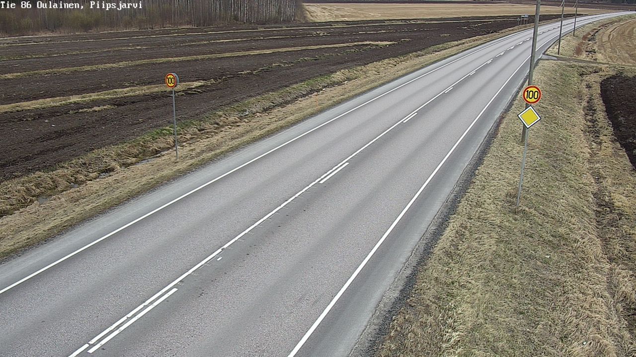 Weather Camera Image Väg 86 Oulais, Piipsjärvi, Oulainen, Pohjois-Pohjanmaa
