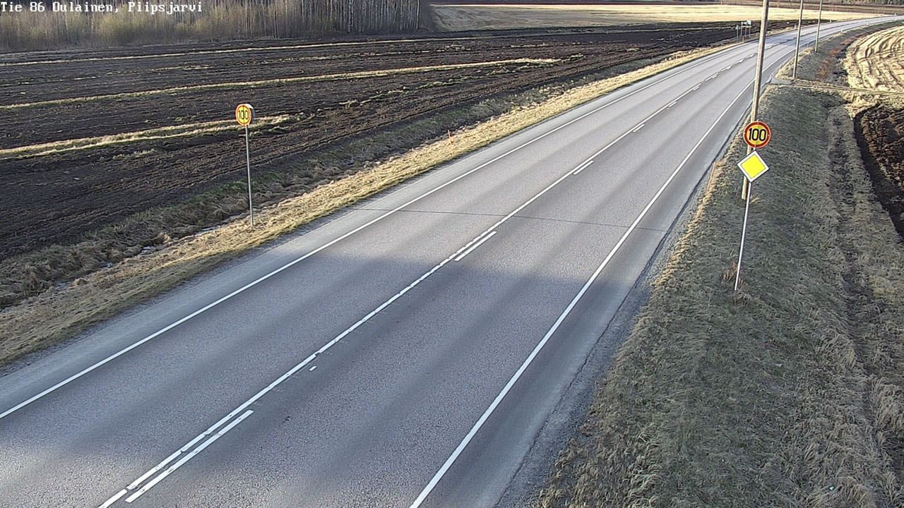 Weather Camera Image Väg 86 Oulais, Piipsjärvi, Oulainen, Pohjois-Pohjanmaa