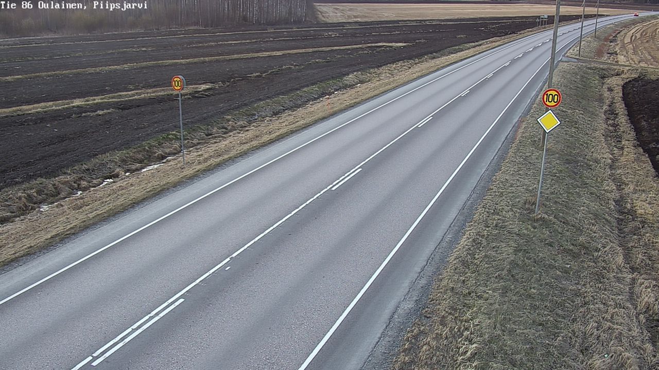 Weather Camera Image Väg 86 Oulais, Piipsjärvi, Oulainen, Pohjois-Pohjanmaa