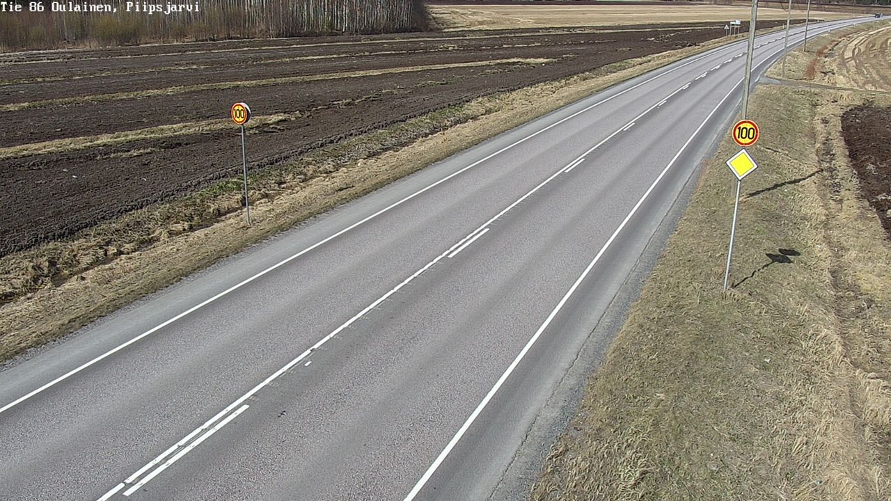 Weather Camera Image Väg 86 Oulais, Piipsjärvi, Oulainen, Pohjois-Pohjanmaa