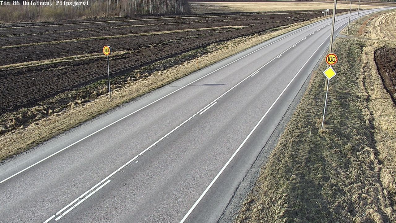 Weather Camera Image Väg 86 Oulais, Piipsjärvi, Oulainen, Pohjois-Pohjanmaa