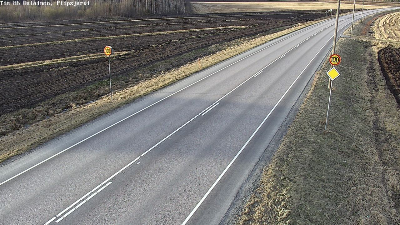 Weather Camera Image Väg 86 Oulais, Piipsjärvi, Oulainen, Pohjois-Pohjanmaa