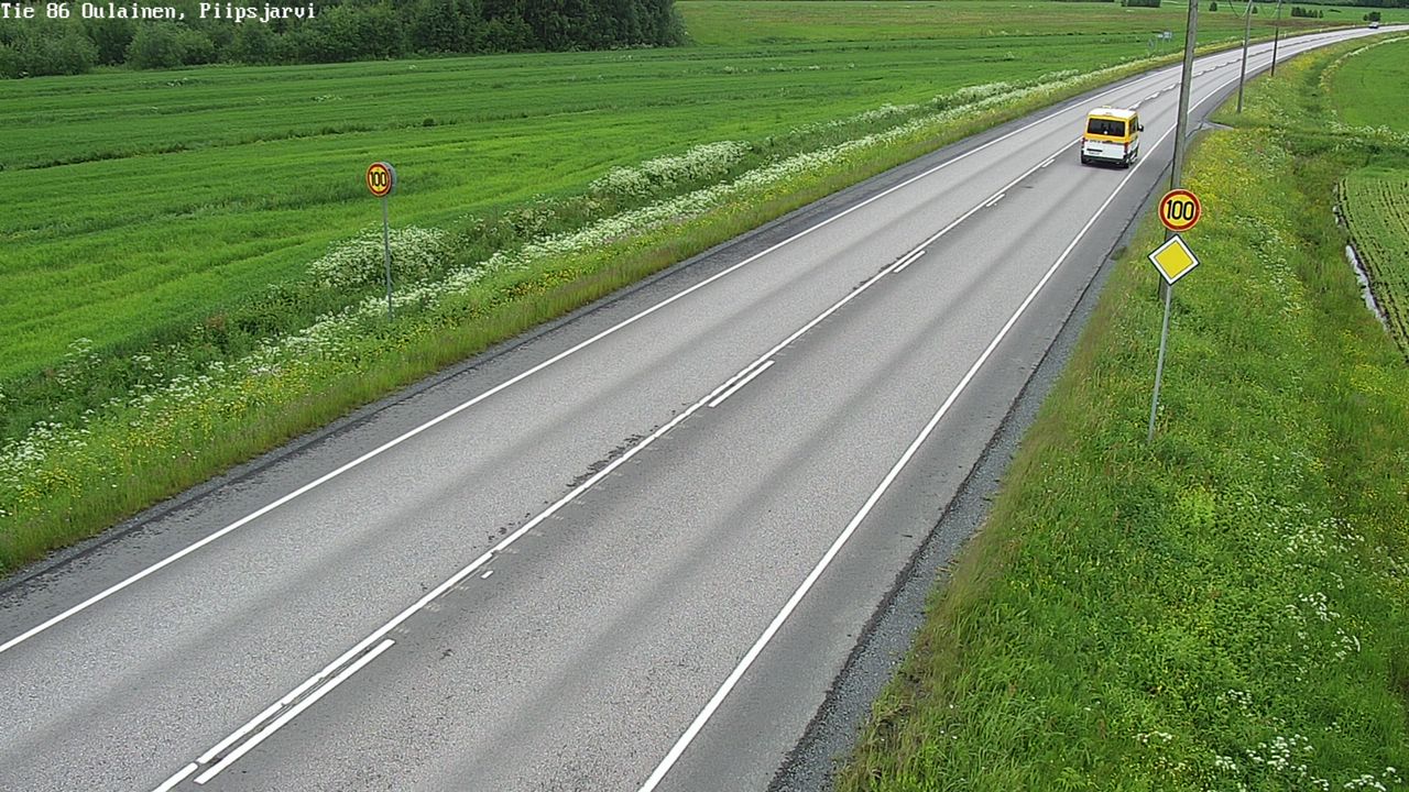 Weather Camera Image Väg 86 Oulais, Piipsjärvi, Oulainen, Pohjois-Pohjanmaa