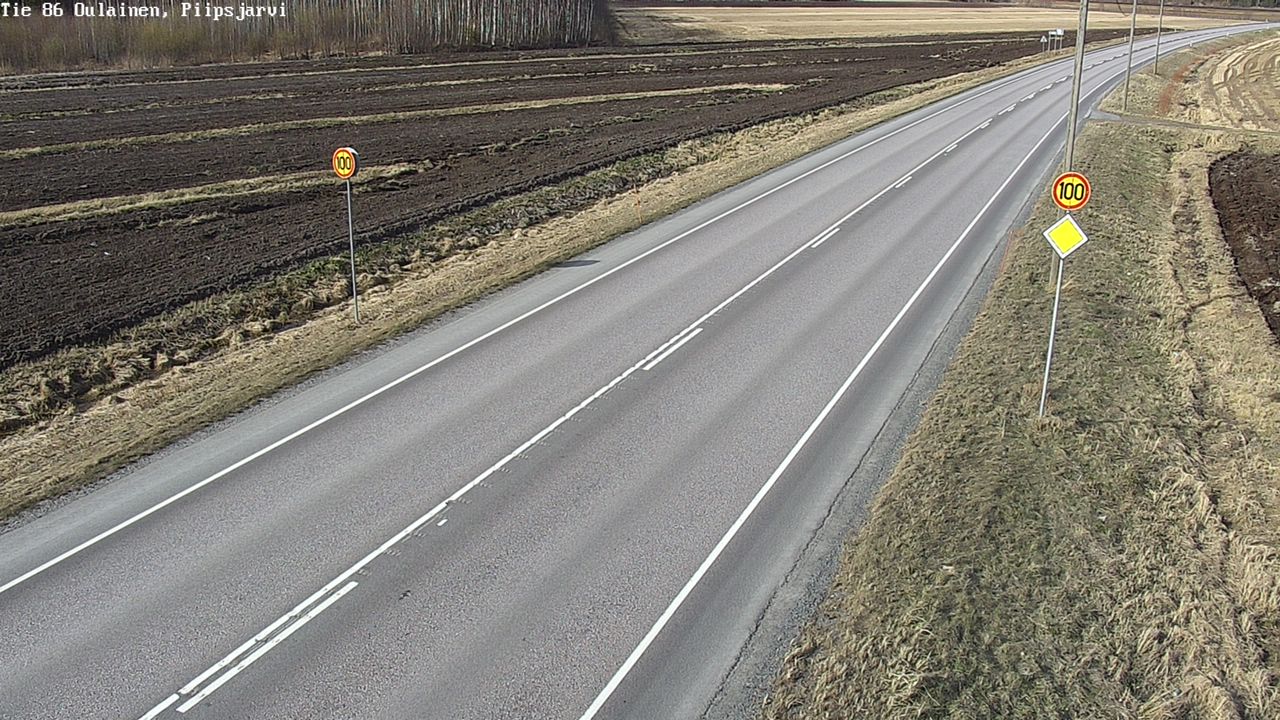 Weather Camera Image Väg 86 Oulais, Piipsjärvi, Oulainen, Pohjois-Pohjanmaa