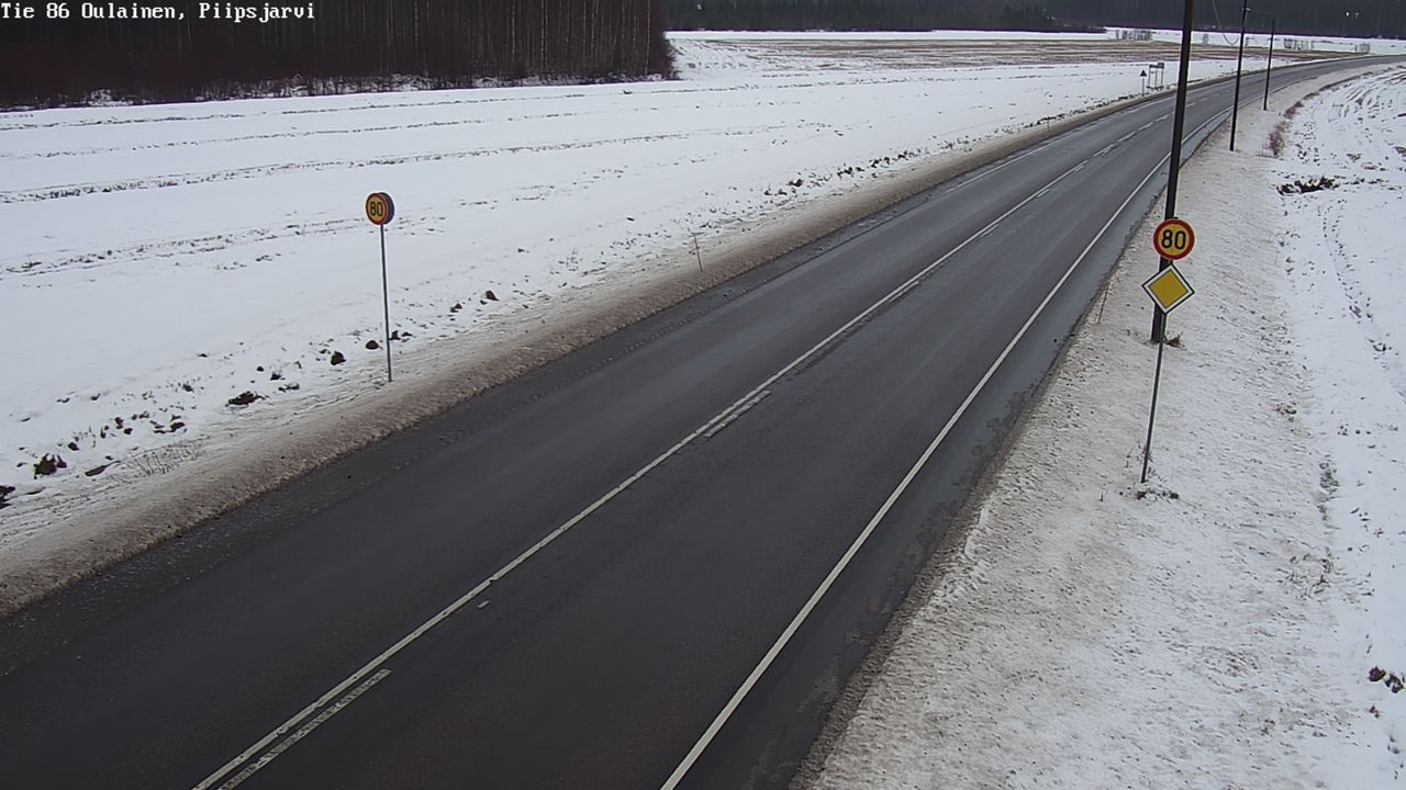 Weather Camera Image Väg 86 Oulais, Piipsjärvi, Oulainen, Pohjois-Pohjanmaa