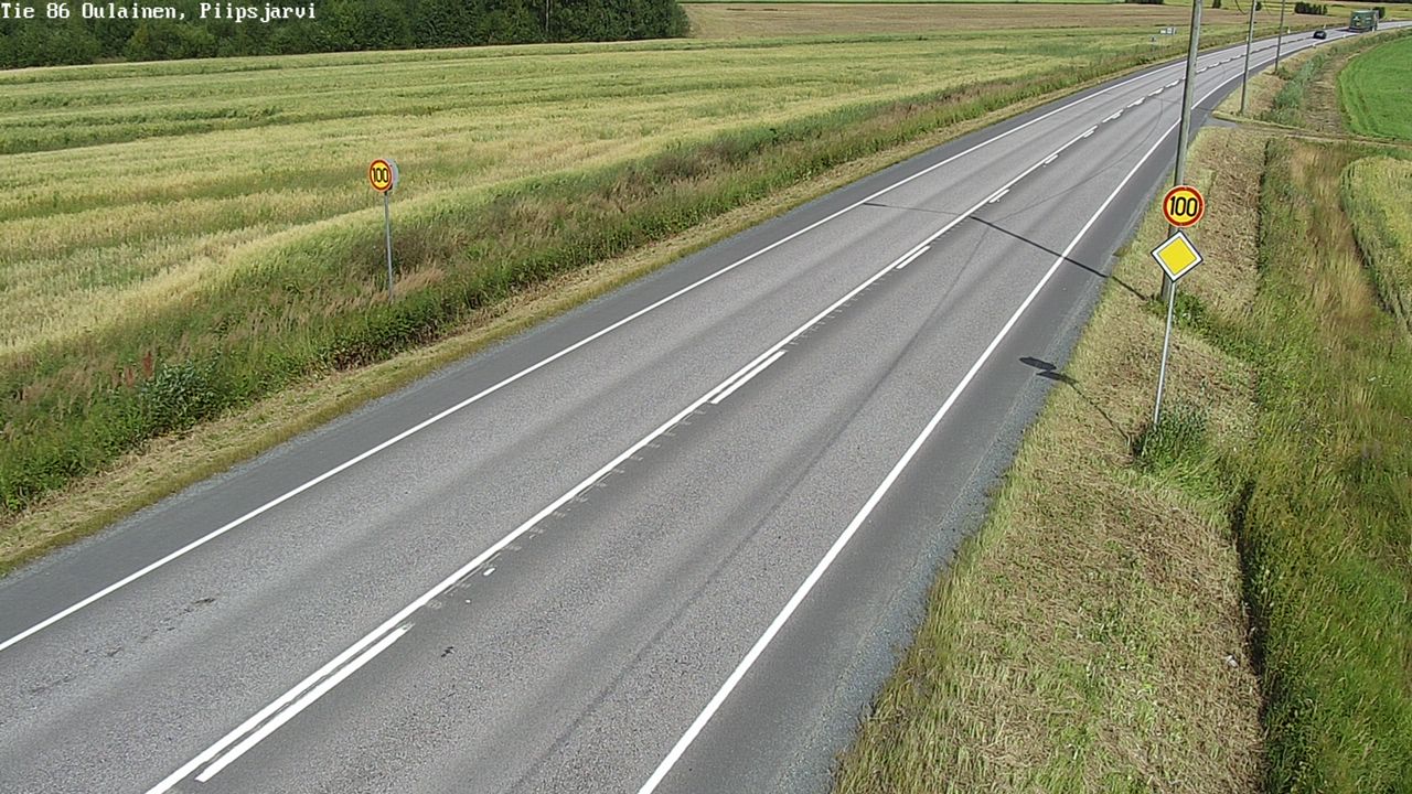 Weather Camera Image Väg 86 Oulais, Piipsjärvi, Oulainen, Pohjois-Pohjanmaa