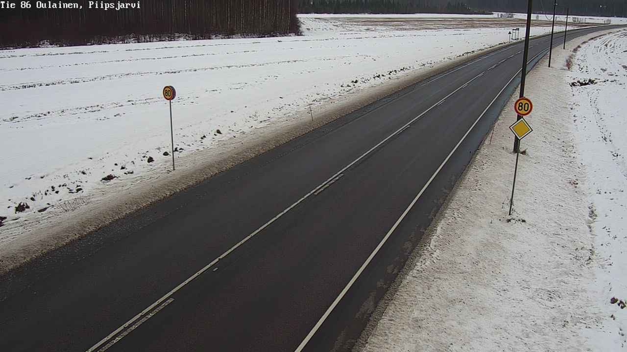 Weather Camera Image Väg 86 Oulais, Piipsjärvi, Oulainen, Pohjois-Pohjanmaa