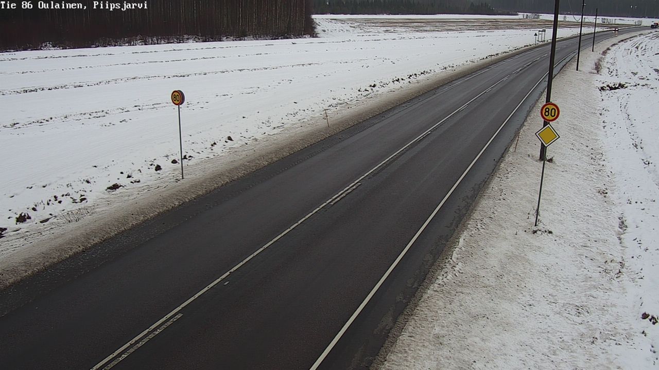 Weather Camera Image Väg 86 Oulais, Piipsjärvi, Oulainen, Pohjois-Pohjanmaa