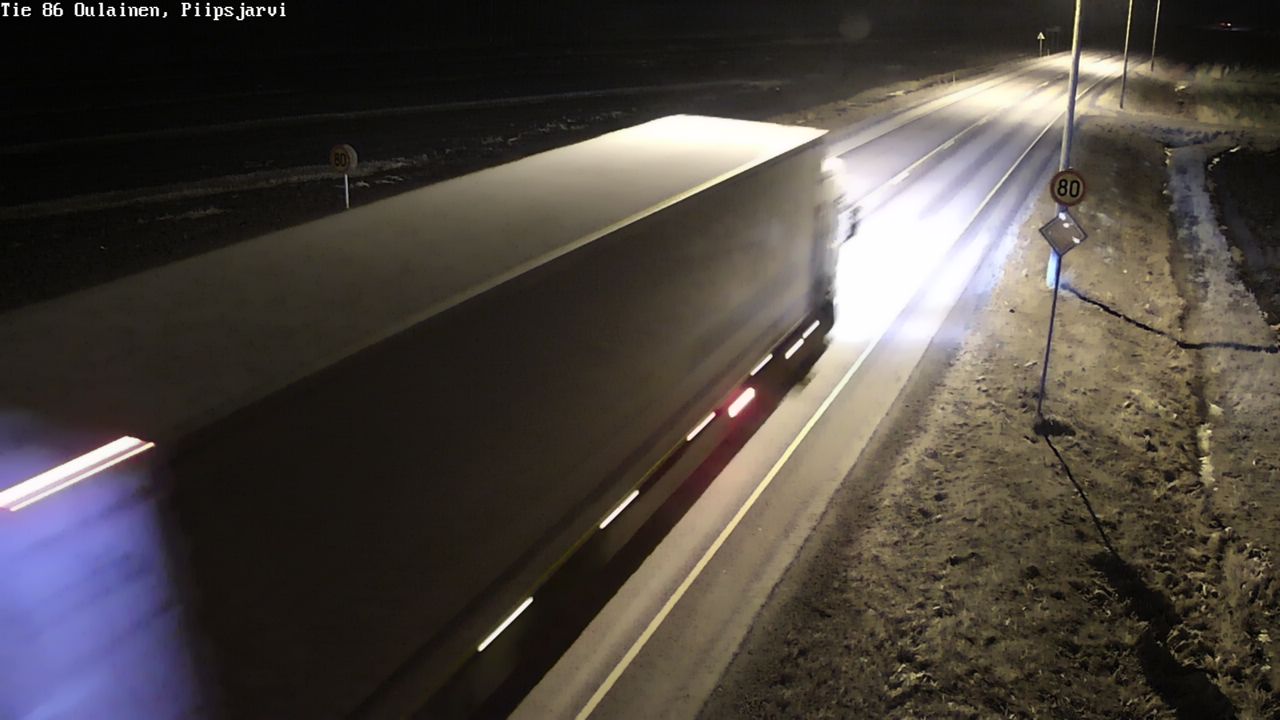 Weather Camera Image Väg 86 Oulais, Piipsjärvi, Oulainen, Pohjois-Pohjanmaa