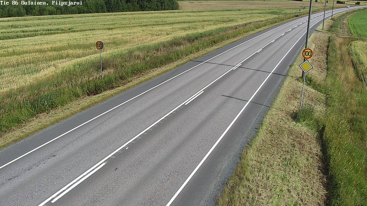 Weather Camera Image Väg 86 Oulais, Piipsjärvi, Oulainen, Pohjois-Pohjanmaa
