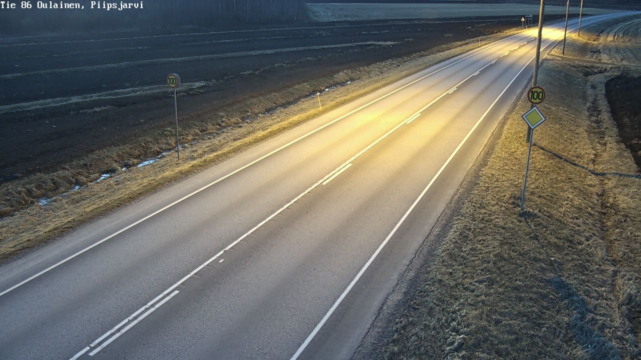 Weather Camera Image Väg 86 Oulais, Piipsjärvi, Oulainen, Pohjois-Pohjanmaa