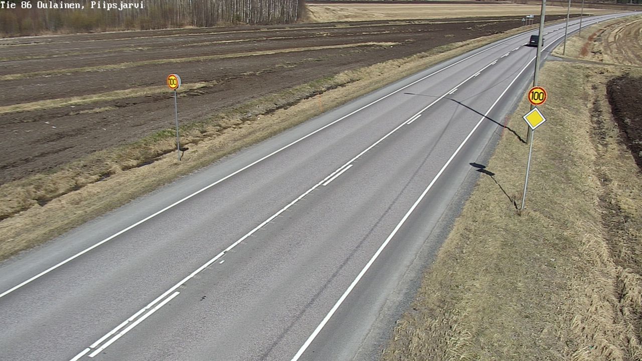 Weather Camera Image Väg 86 Oulais, Piipsjärvi, Oulainen, Pohjois-Pohjanmaa