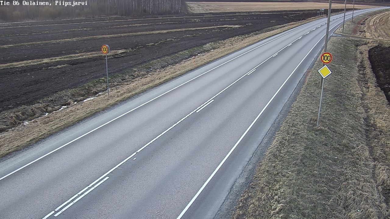 Weather Camera Image Väg 86 Oulais, Piipsjärvi, Oulainen, Pohjois-Pohjanmaa