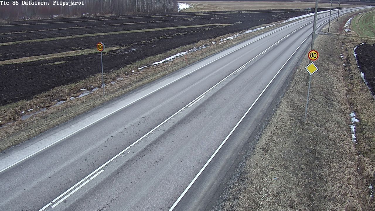 Weather Camera Image Väg 86 Oulais, Piipsjärvi, Oulainen, Pohjois-Pohjanmaa
