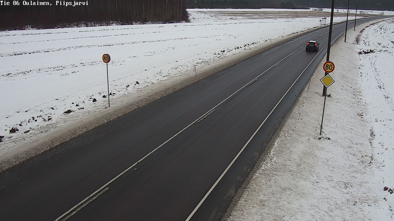 Weather Camera Image Väg 86 Oulais, Piipsjärvi, Oulainen, Pohjois-Pohjanmaa