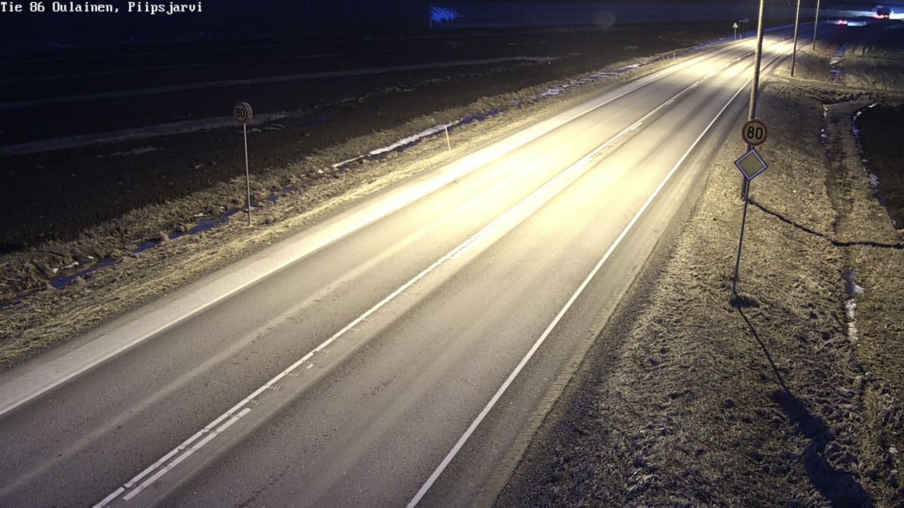 Weather Camera Image Väg 86 Oulais, Piipsjärvi, Oulainen, Pohjois-Pohjanmaa