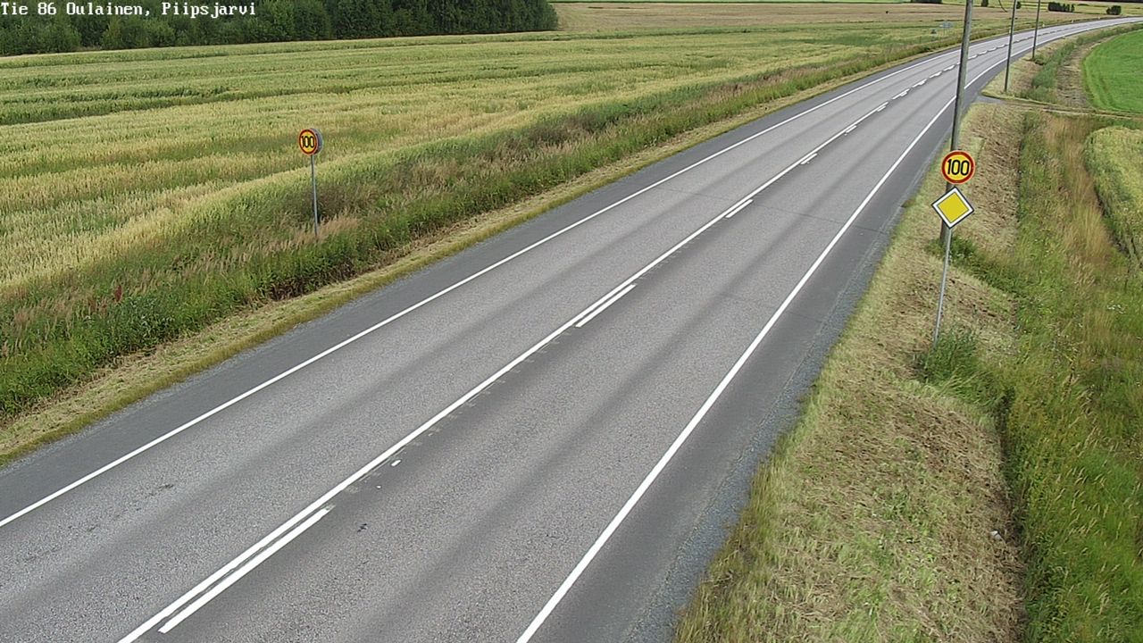 Weather Camera Image Väg 86 Oulais, Piipsjärvi, Oulainen, Pohjois-Pohjanmaa