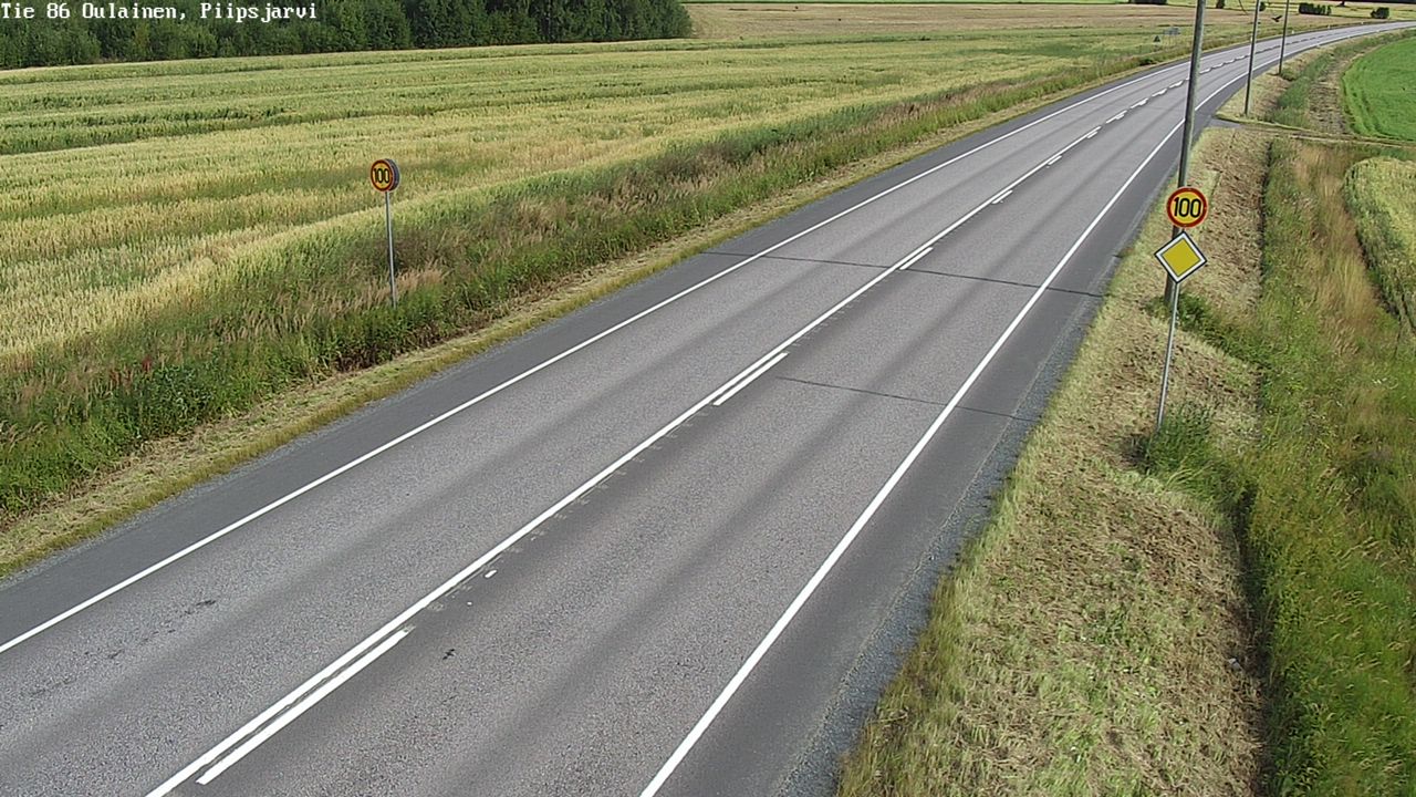 Weather Camera Image Väg 86 Oulais, Piipsjärvi, Oulainen, Pohjois-Pohjanmaa