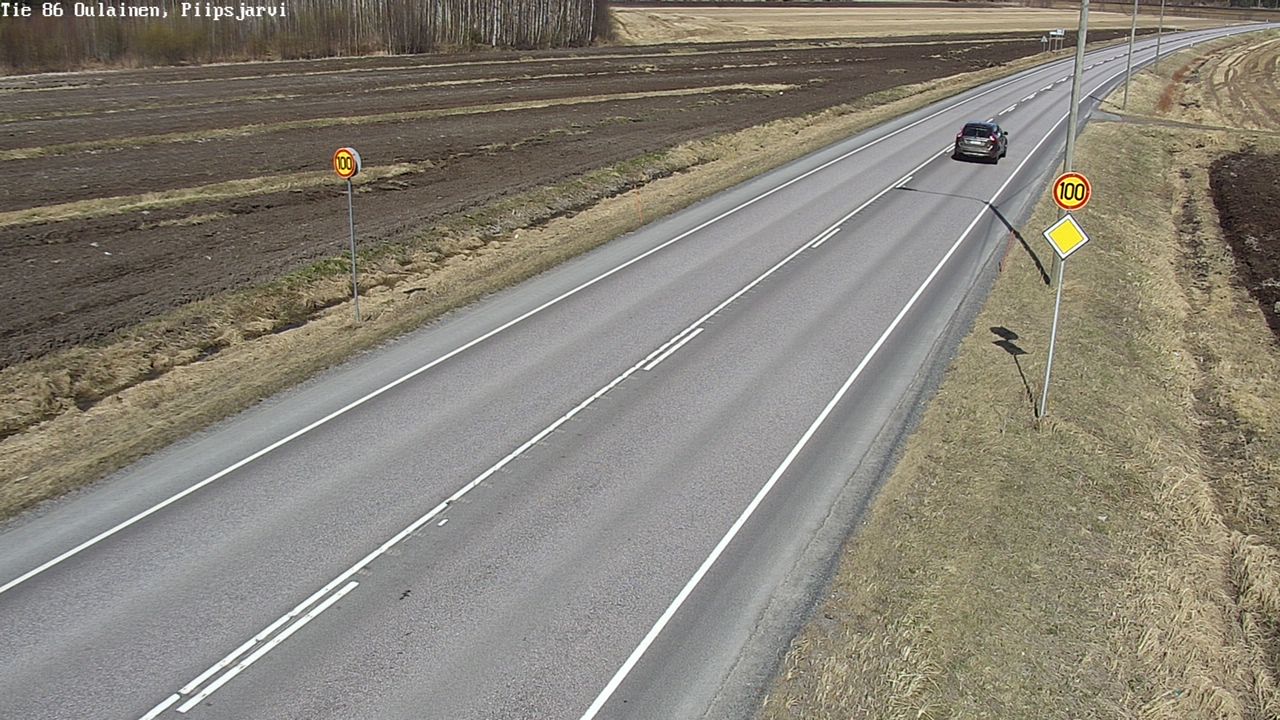 Weather Camera Image Väg 86 Oulais, Piipsjärvi, Oulainen, Pohjois-Pohjanmaa