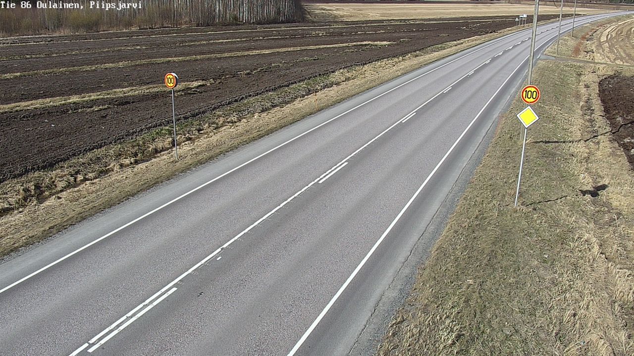 Weather Camera Image Väg 86 Oulais, Piipsjärvi, Oulainen, Pohjois-Pohjanmaa