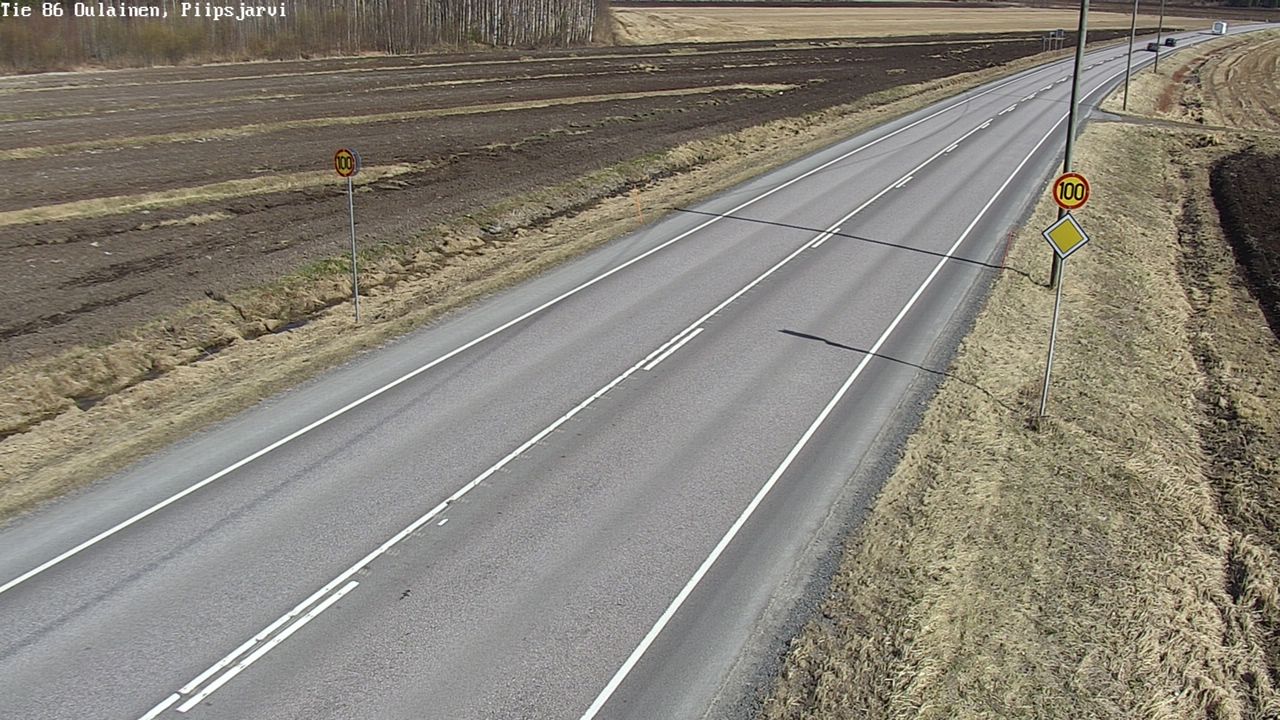 Weather Camera Image Väg 86 Oulais, Piipsjärvi, Oulainen, Pohjois-Pohjanmaa