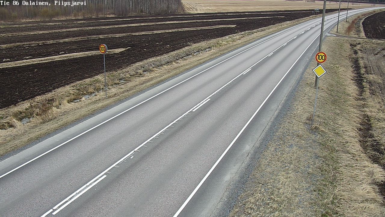 Weather Camera Image Väg 86 Oulais, Piipsjärvi, Oulainen, Pohjois-Pohjanmaa