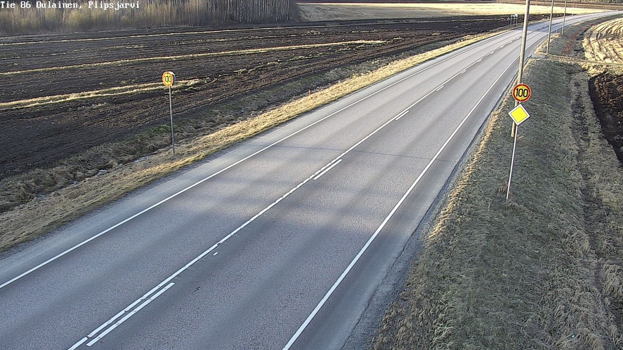 Weather Camera Image Väg 86 Oulais, Piipsjärvi, Oulainen, Pohjois-Pohjanmaa
