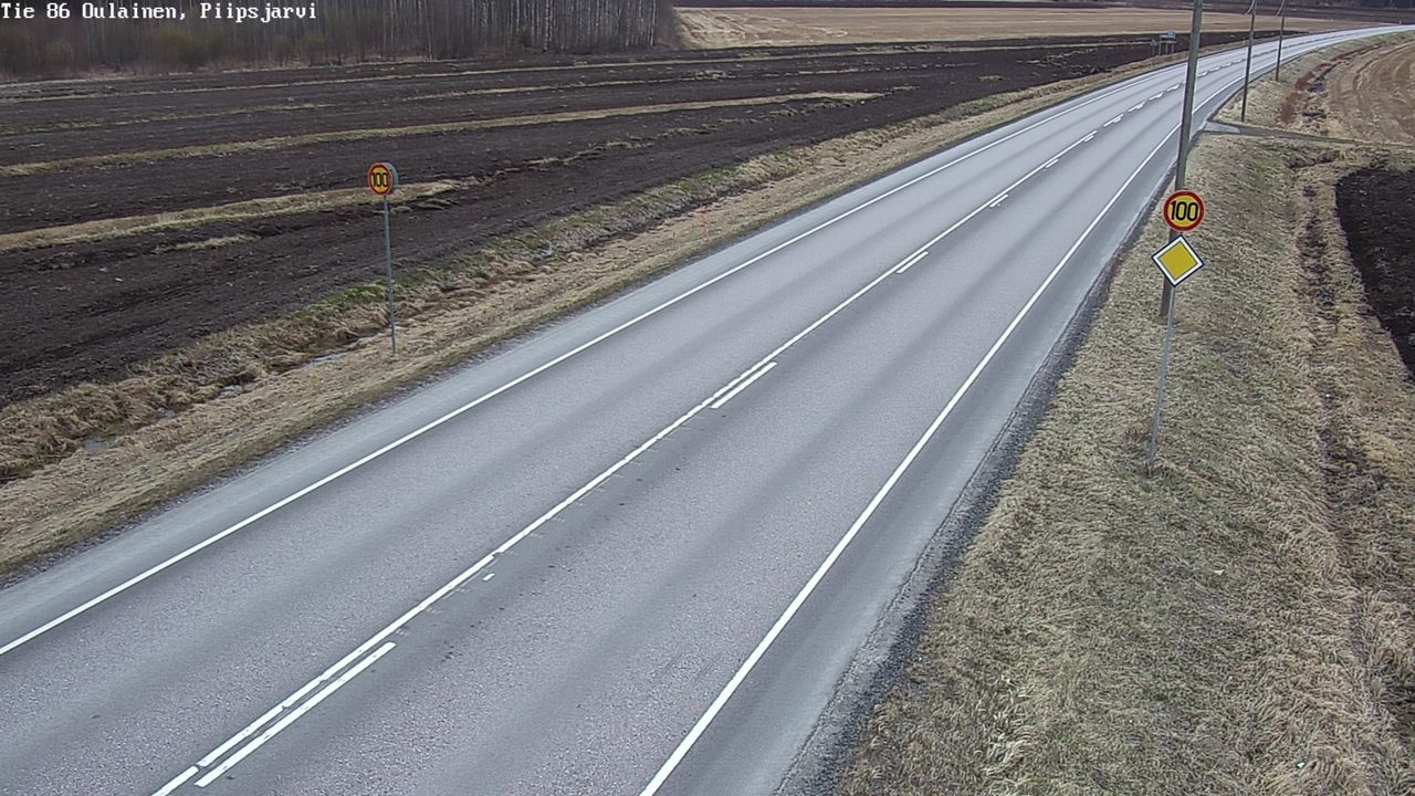 Weather Camera Image Väg 86 Oulais, Piipsjärvi, Oulainen, Pohjois-Pohjanmaa