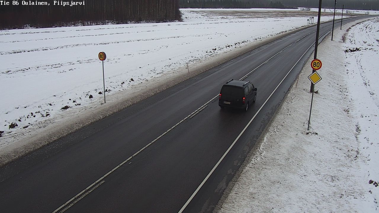 Weather Camera Image Väg 86 Oulais, Piipsjärvi, Oulainen, Pohjois-Pohjanmaa
