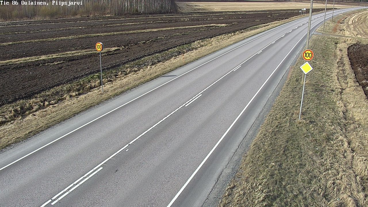 Weather Camera Image Väg 86 Oulais, Piipsjärvi, Oulainen, Pohjois-Pohjanmaa