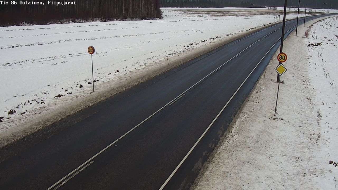 Weather Camera Image Väg 86 Oulais, Piipsjärvi, Oulainen, Pohjois-Pohjanmaa