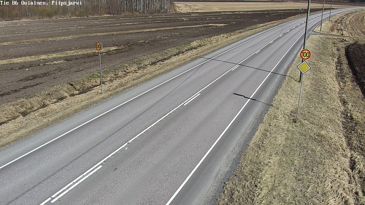 Weather Camera Image Väg 86 Oulais, Piipsjärvi, Oulainen, Pohjois-Pohjanmaa