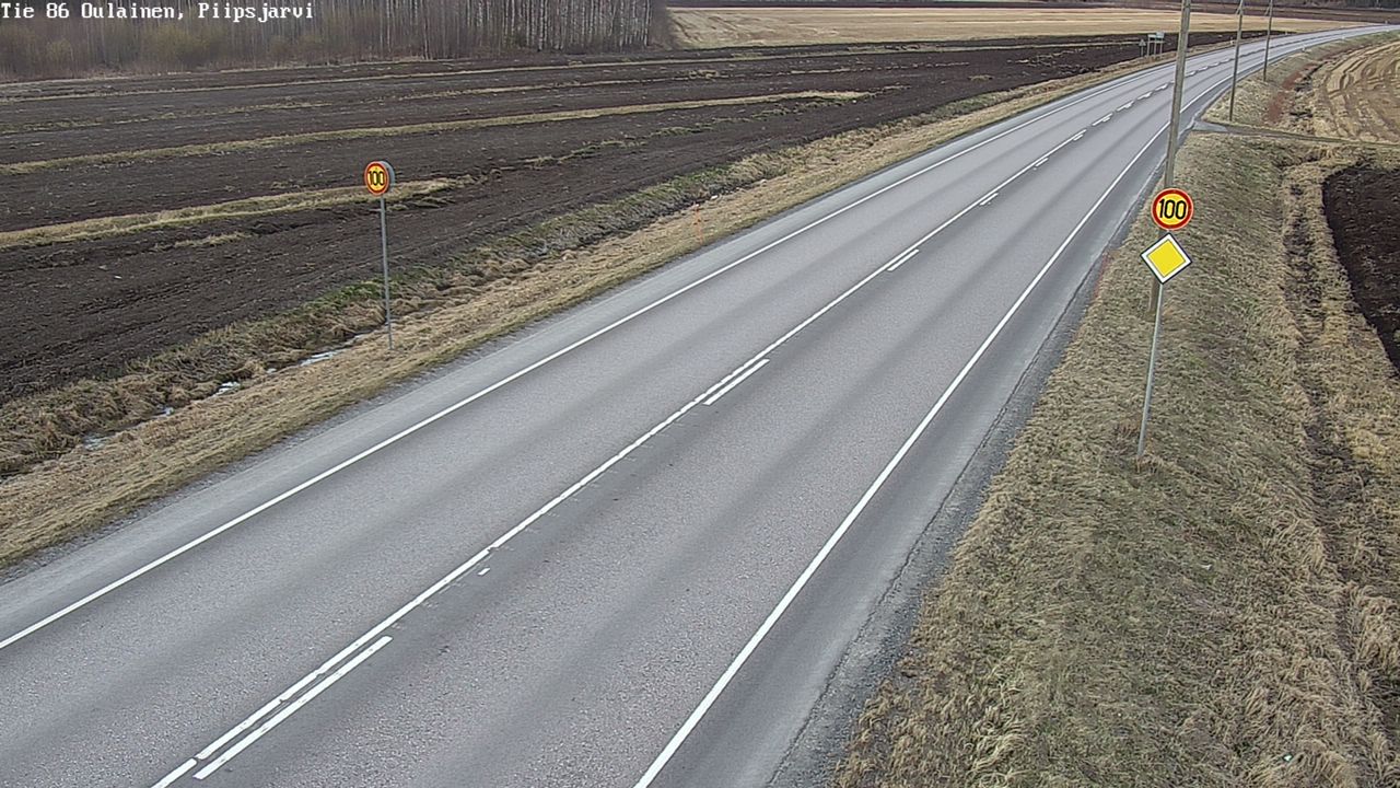 Weather Camera Image Väg 86 Oulais, Piipsjärvi, Oulainen, Pohjois-Pohjanmaa