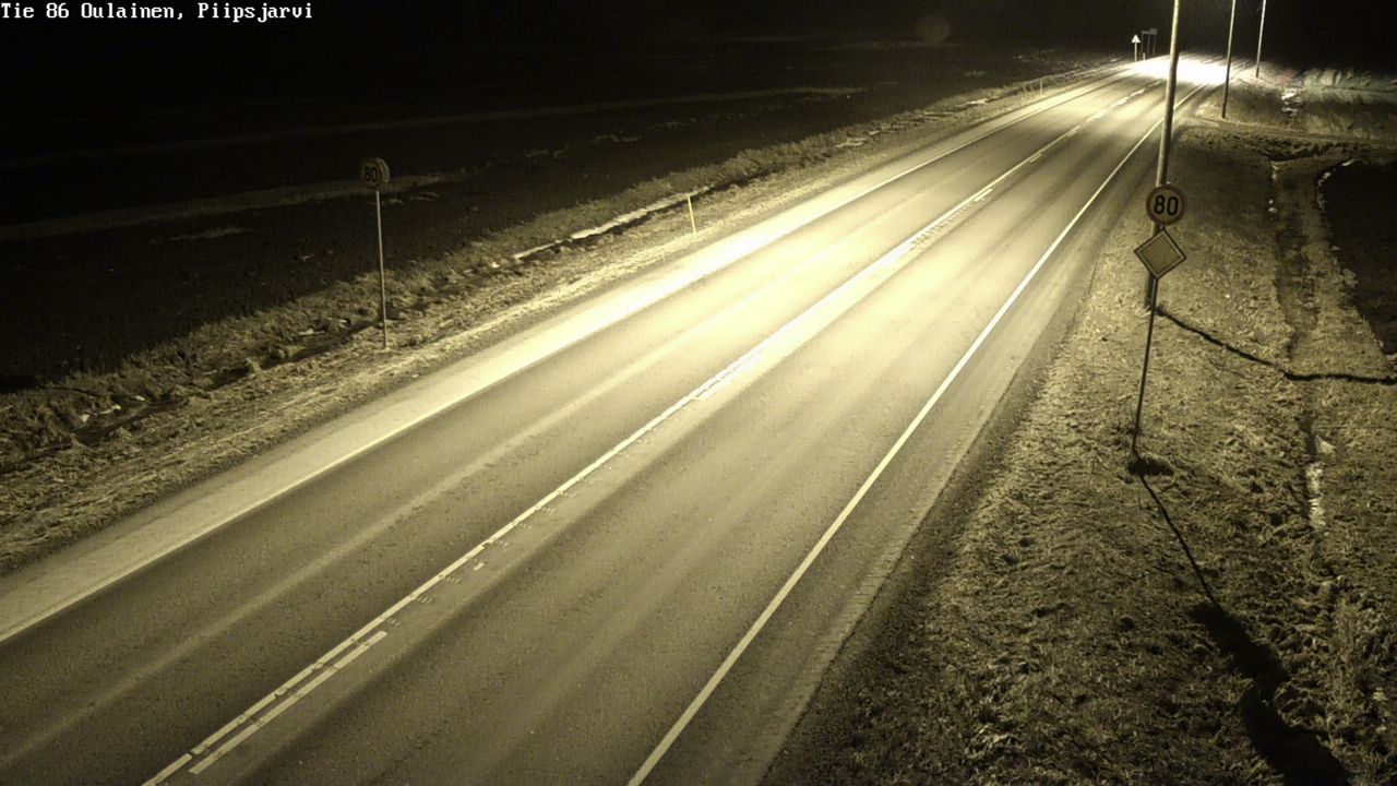 Weather Camera Image Väg 86 Oulais, Piipsjärvi, Oulainen, Pohjois-Pohjanmaa
