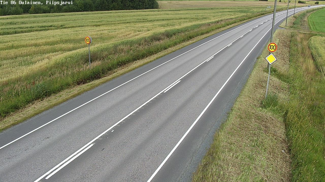 Weather Camera Image Väg 86 Oulais, Piipsjärvi, Oulainen, Pohjois-Pohjanmaa