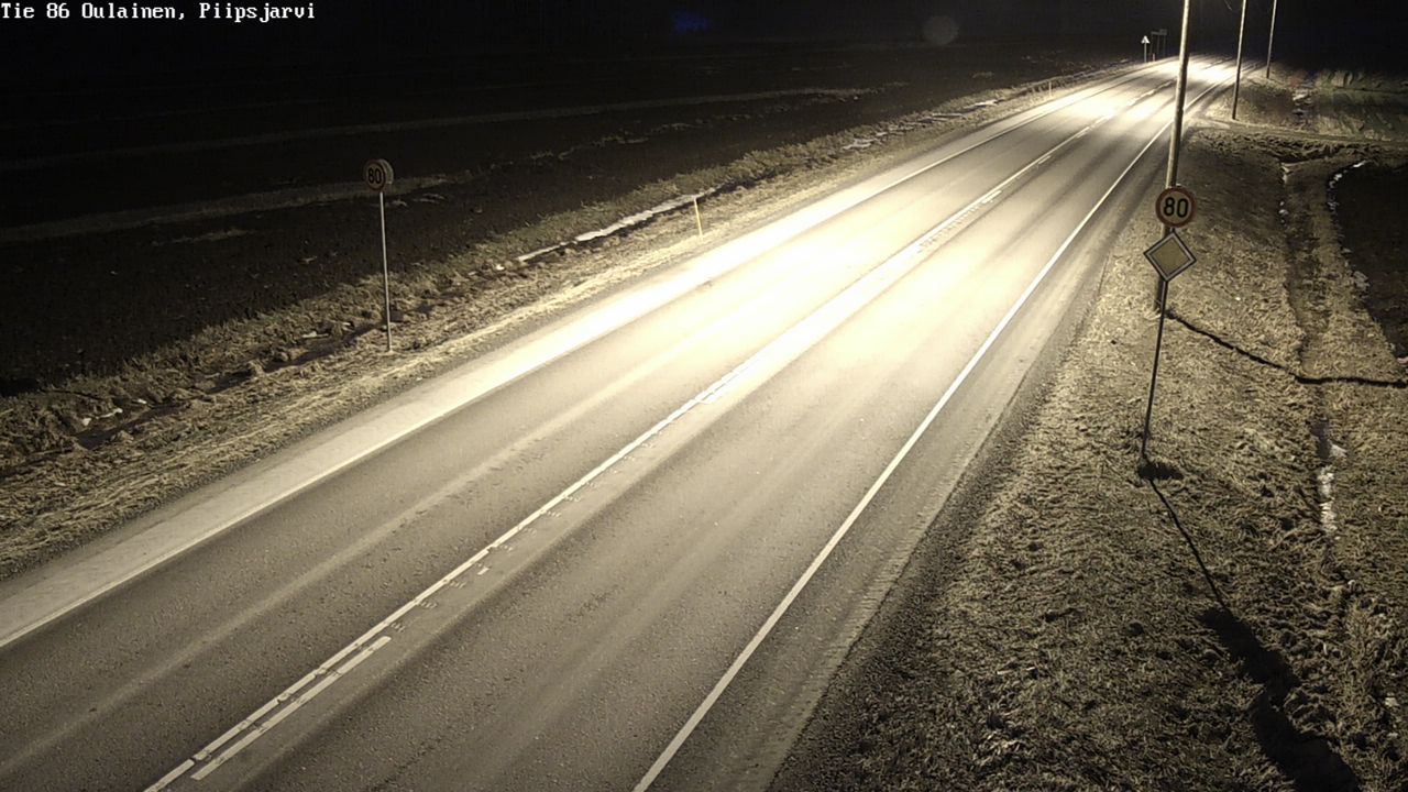 Weather Camera Image Väg 86 Oulais, Piipsjärvi, Oulainen, Pohjois-Pohjanmaa