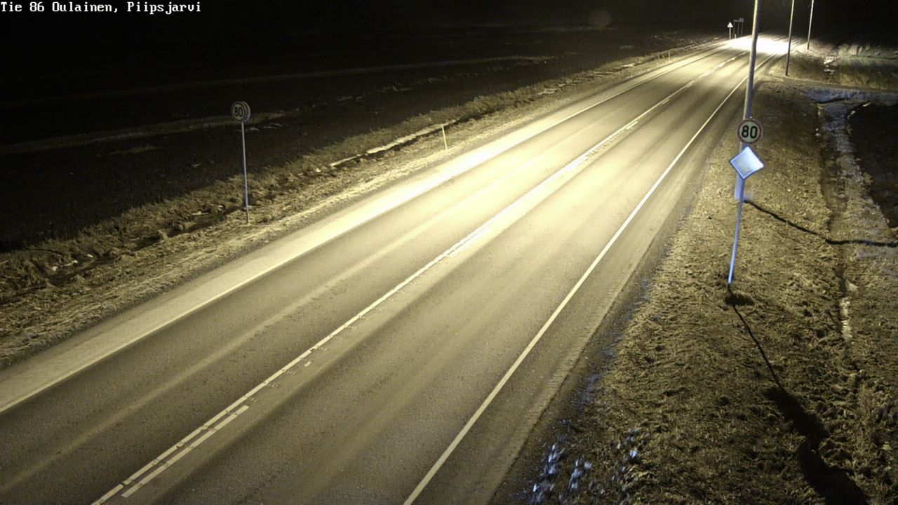 Weather Camera Image Väg 86 Oulais, Piipsjärvi, Oulainen, Pohjois-Pohjanmaa