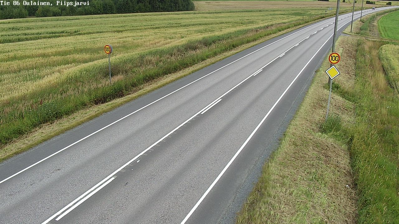 Weather Camera Image Väg 86 Oulais, Piipsjärvi, Oulainen, Pohjois-Pohjanmaa