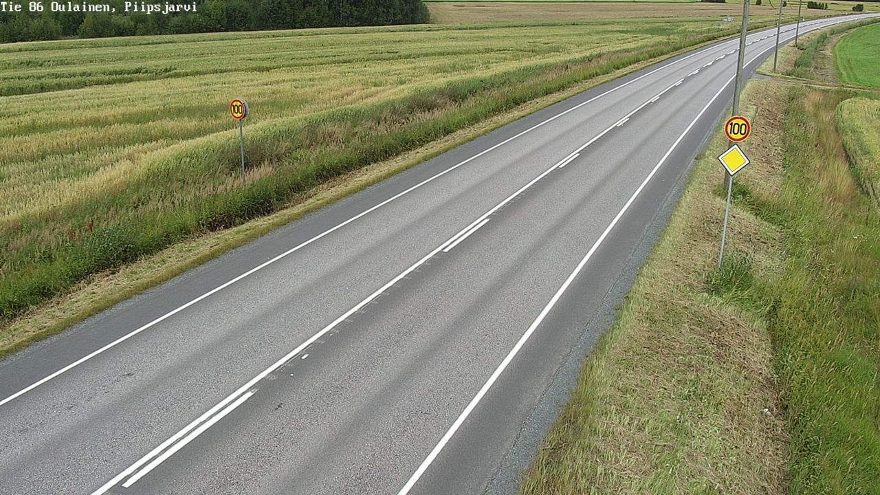 Weather Camera Image Väg 86 Oulais, Piipsjärvi, Oulainen, Pohjois-Pohjanmaa
