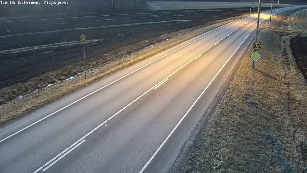 Weather Camera Image Väg 86 Oulais, Piipsjärvi, Oulainen, Pohjois-Pohjanmaa