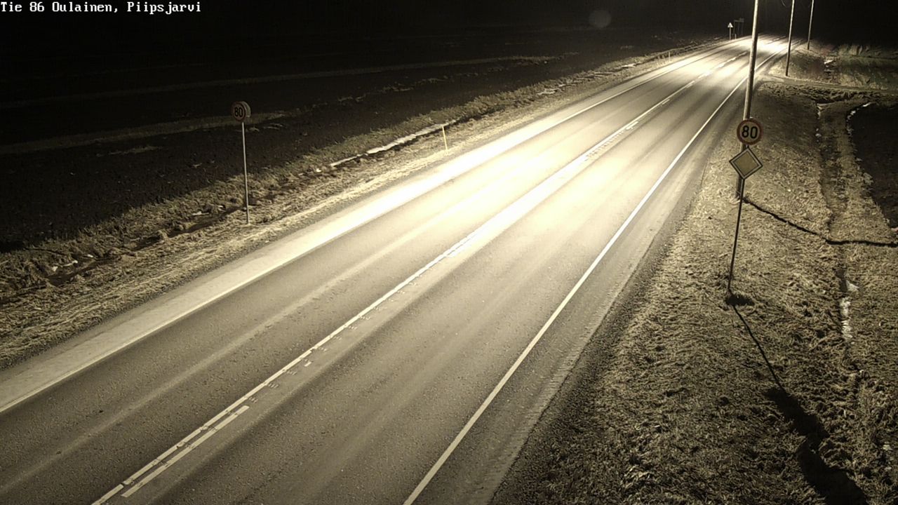 Weather Camera Image Väg 86 Oulais, Piipsjärvi, Oulainen, Pohjois-Pohjanmaa