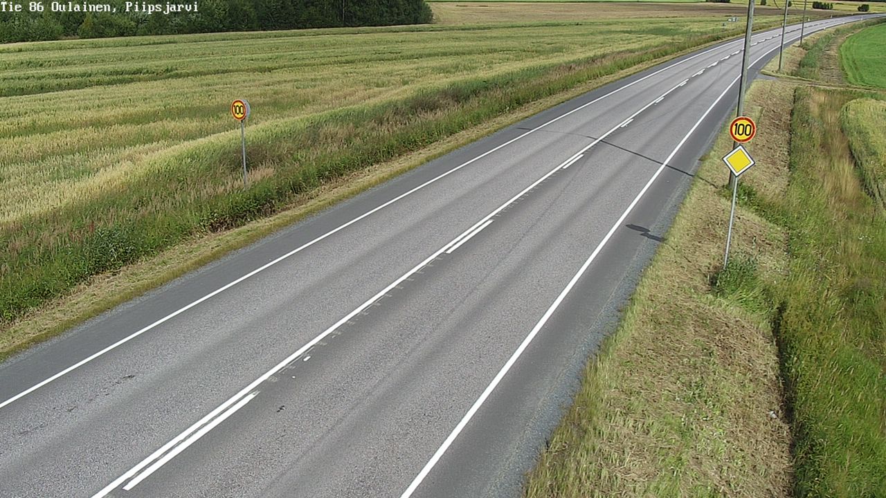 Weather Camera Image Väg 86 Oulais, Piipsjärvi, Oulainen, Pohjois-Pohjanmaa