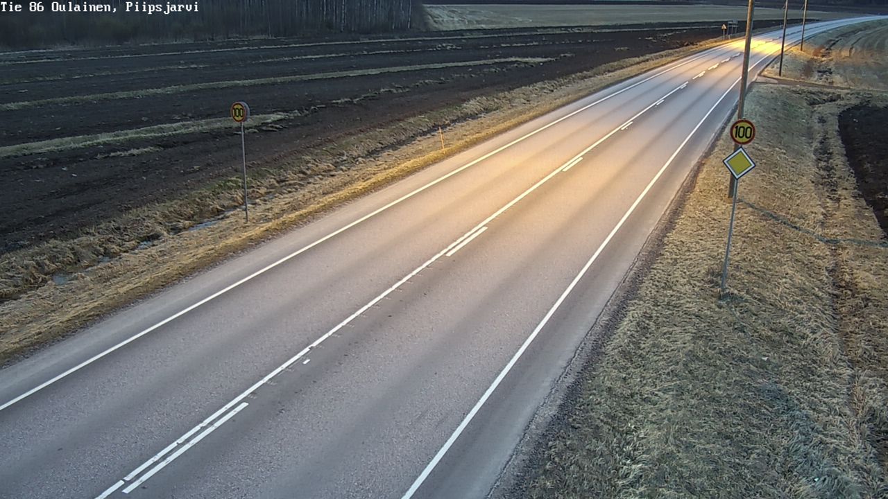 Weather Camera Image Väg 86 Oulais, Piipsjärvi, Oulainen, Pohjois-Pohjanmaa