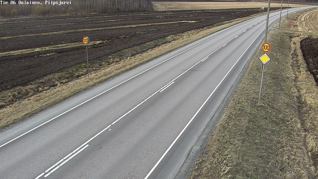 Weather Camera Image Väg 86 Oulais, Piipsjärvi, Oulainen, Pohjois-Pohjanmaa