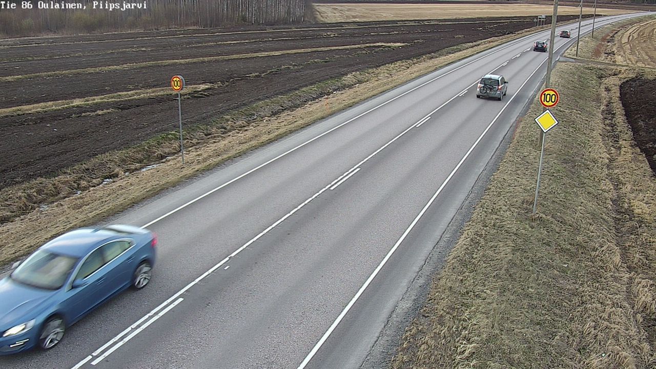 Weather Camera Image Väg 86 Oulais, Piipsjärvi, Oulainen, Pohjois-Pohjanmaa