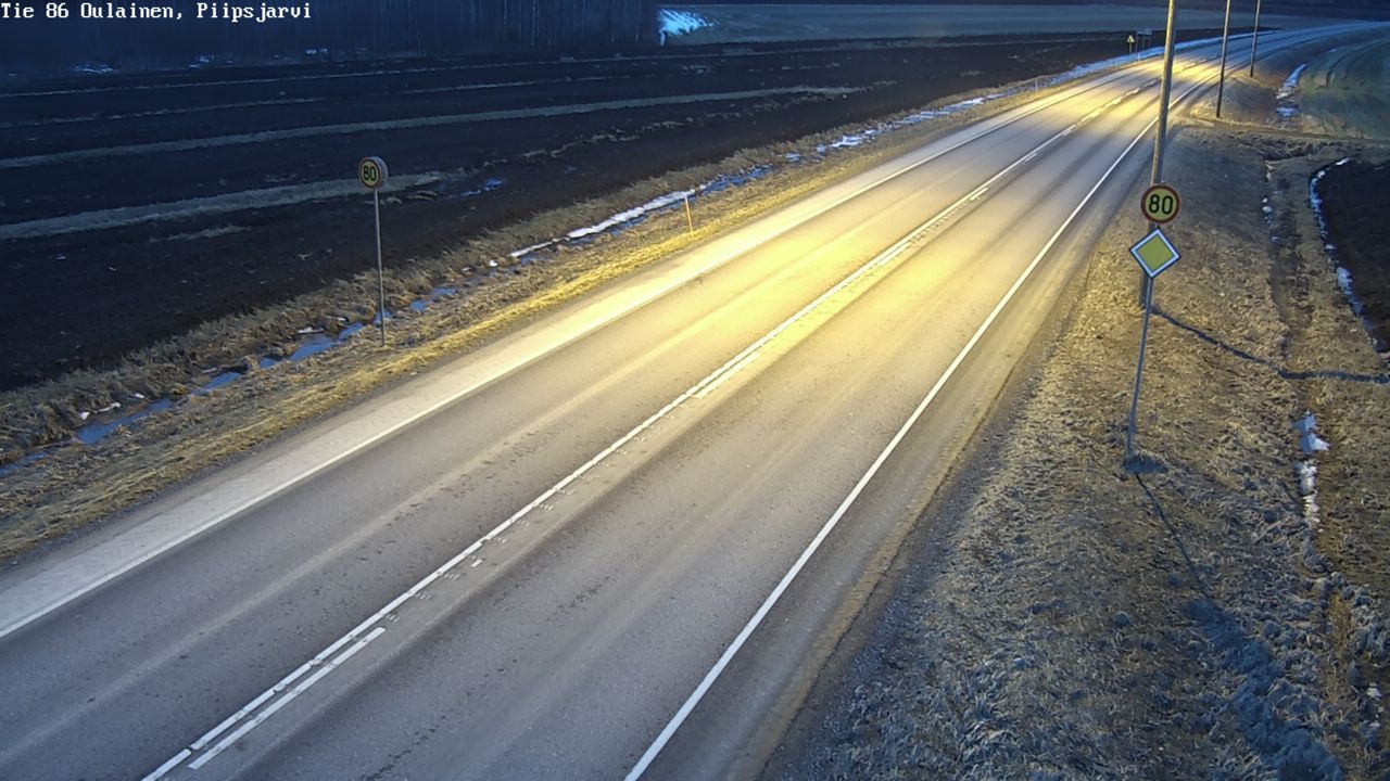 Weather Camera Image Väg 86 Oulais, Piipsjärvi, Oulainen, Pohjois-Pohjanmaa