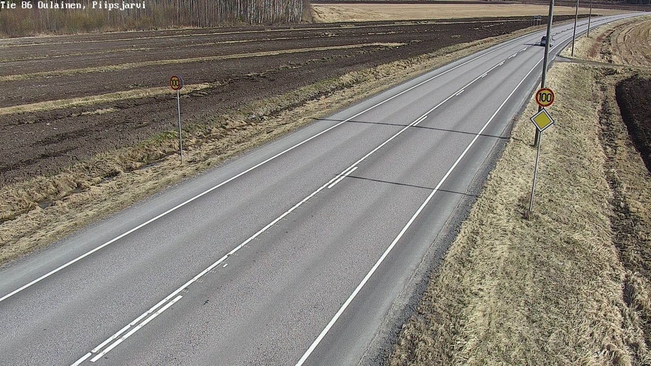 Weather Camera Image Väg 86 Oulais, Piipsjärvi, Oulainen, Pohjois-Pohjanmaa
