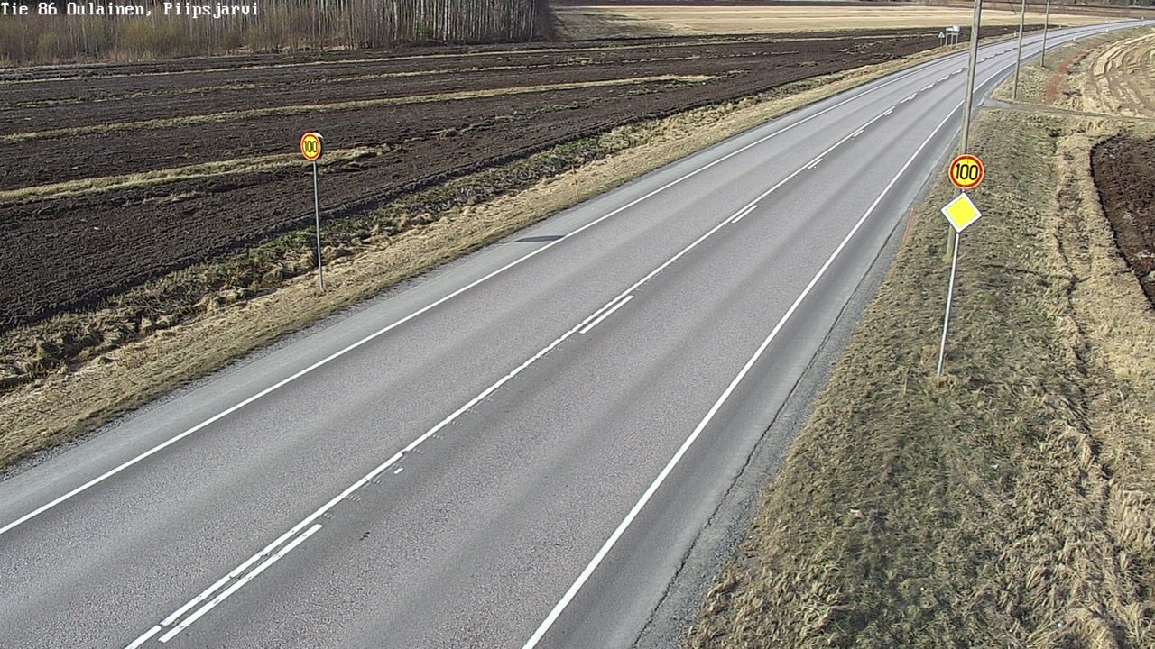 Weather Camera Image Väg 86 Oulais, Piipsjärvi, Oulainen, Pohjois-Pohjanmaa