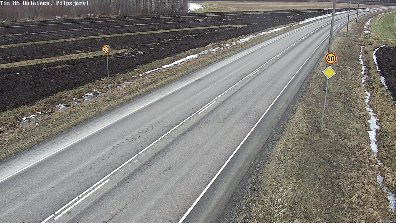 Weather Camera Image Road 86 Oulainen, Piipsjärvi, Oulainen, Pohjois-Pohjanmaa